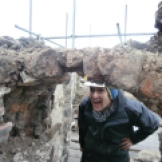 John was very excited at the remains of the dome of the oven still being able to support itself